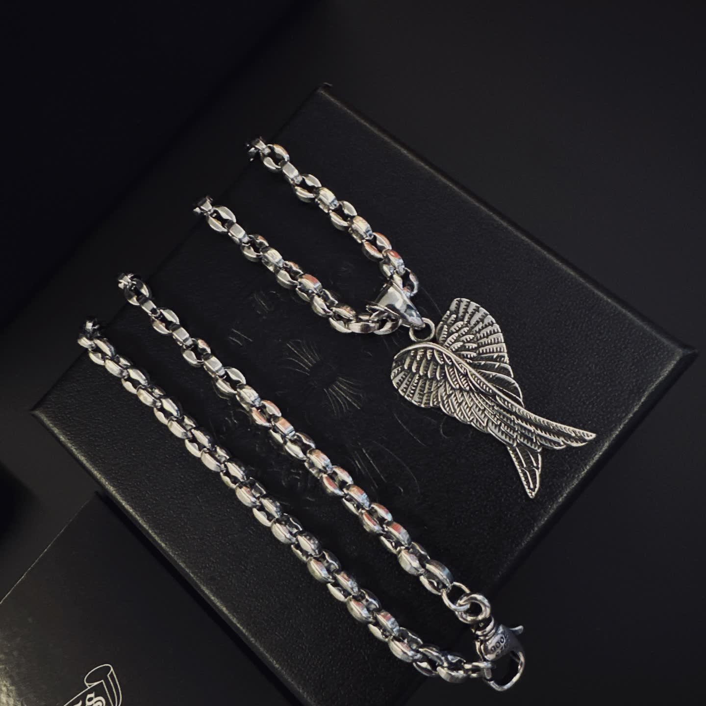 Chrome Hearts Chromethearts Winged Heart Pendant Necklace